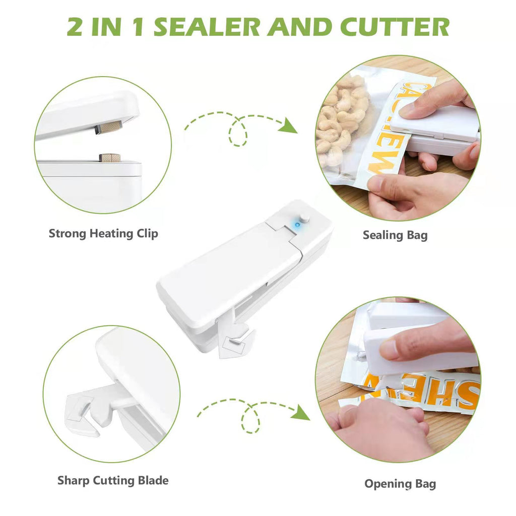 Rechargeable Plastic Package Sealer, Mini Close Bags Portable Sealing Machine, Heat Thermal Bag Sealer, Storage Food, Kitchen