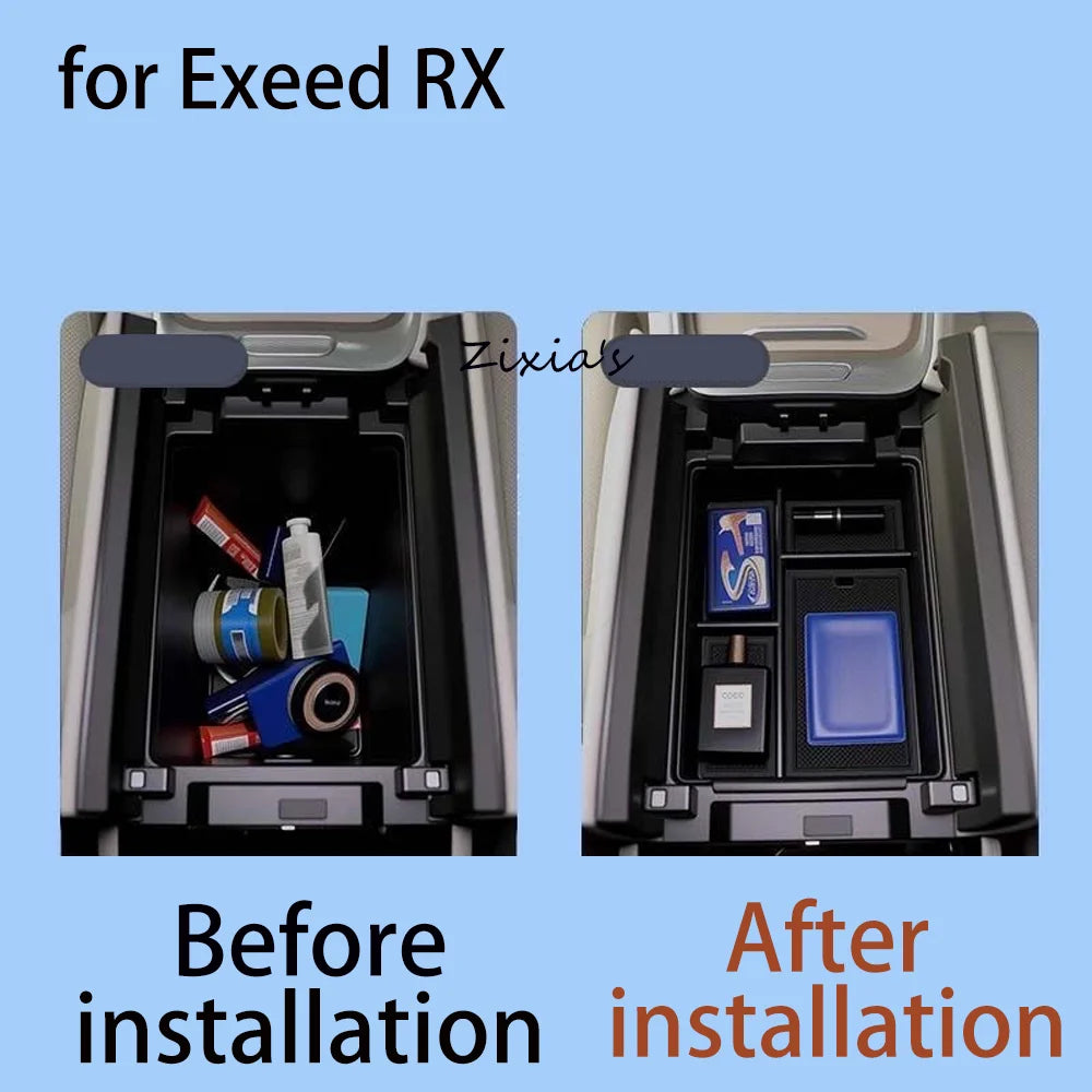 For Exeed RX Omoda C9 9 2024~2026 2025 Center Console Storage Box Lower Storage Interior Storage Organization Protect Accessorie