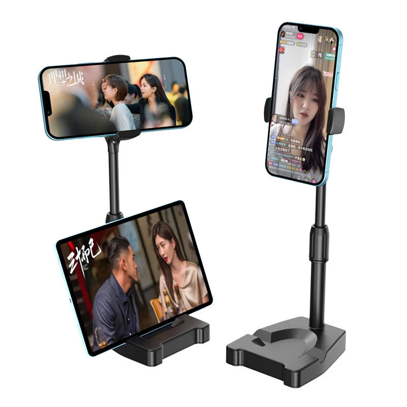 Desktop Dual-Level Adjustable Phone Stand, Universal Stand for Tablets and Phones, Height-Adjustable Stable Stand