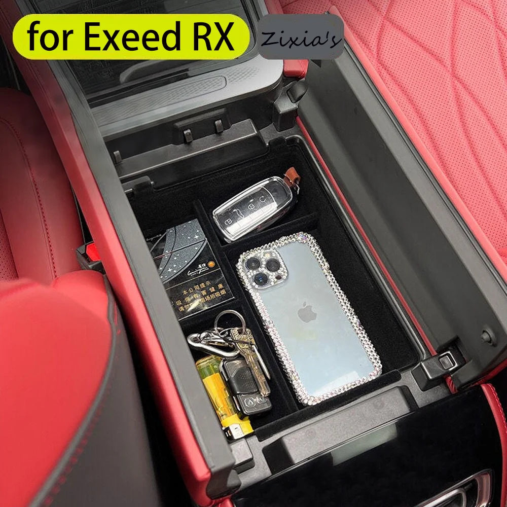 For Exeed RX Omoda C9 9 2024~2026 2025 Center Console Storage Box Lower Storage Interior Storage Organization Protect Accessorie