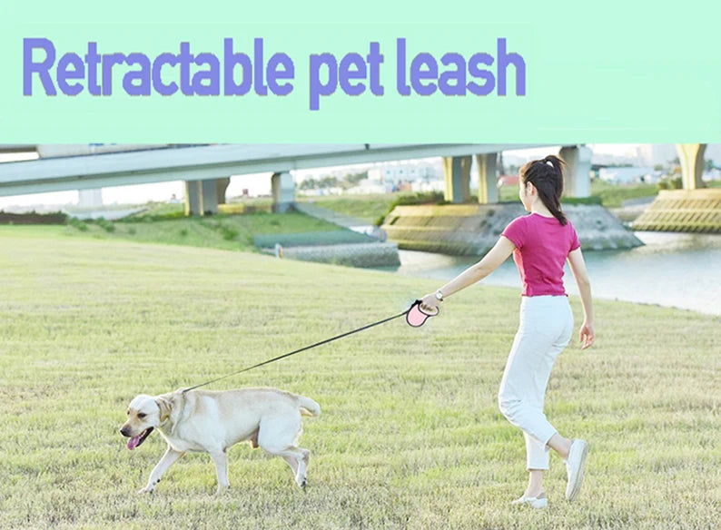 New Retractable Pet Dog Leash 3m 5m Automatic Durable Nylon Dog Lead Extending Puppy Walking Running Leads For Small Medium Dogs