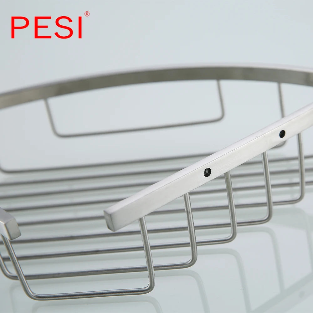 Bathroom Shelf Black Stainless Steel Single Bathroom Shelves Shower Storage Rack Wall Mounted Corner Basket Shampoo Shelf.