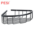 Bathroom Shelf Black Stainless Steel Single Bathroom Shelves Shower Storage Rack Wall Mounted Corner Basket Shampoo Shelf.