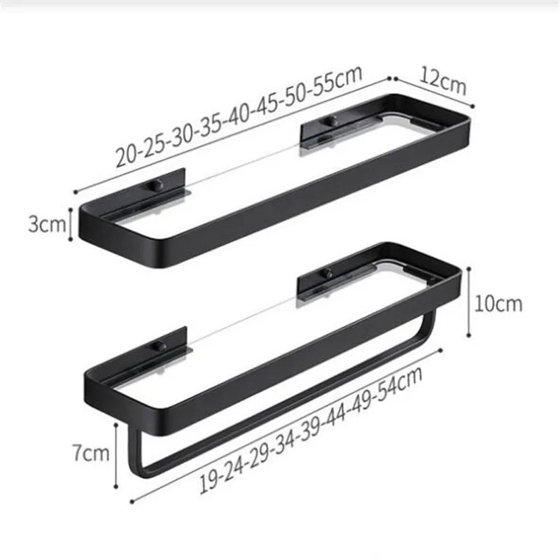 Bathroom Shelf Bath Shower Shelf With Bar Aluminum White Glass Shelf Bathroom Corner shelf Wall Mounted Kitchen Storage holder