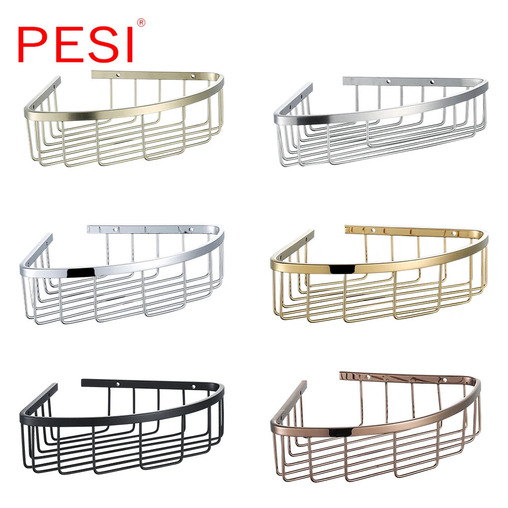 Bathroom Shelf Black Stainless Steel Single Bathroom Shelves Shower Storage Rack Wall Mounted Corner Basket Shampoo Shelf.