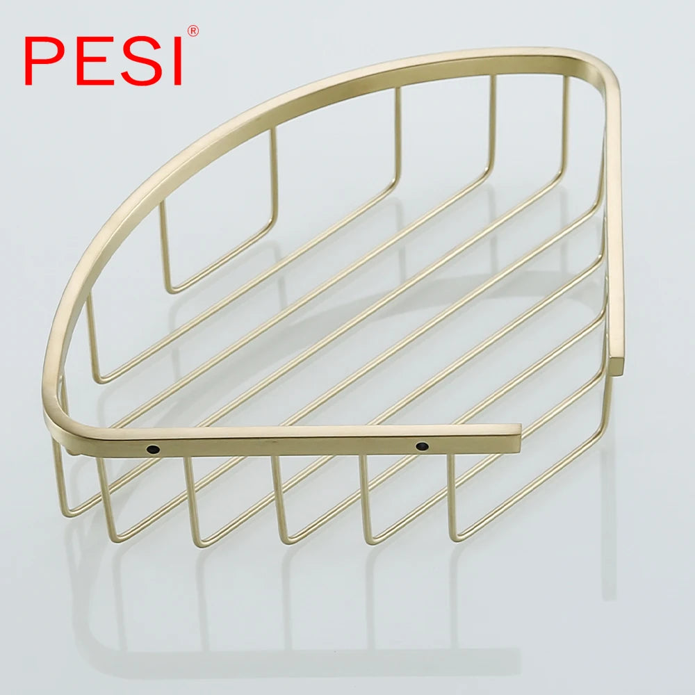 Bathroom Shelf Black Stainless Steel Single Bathroom Shelves Shower Storage Rack Wall Mounted Corner Basket Shampoo Shelf.