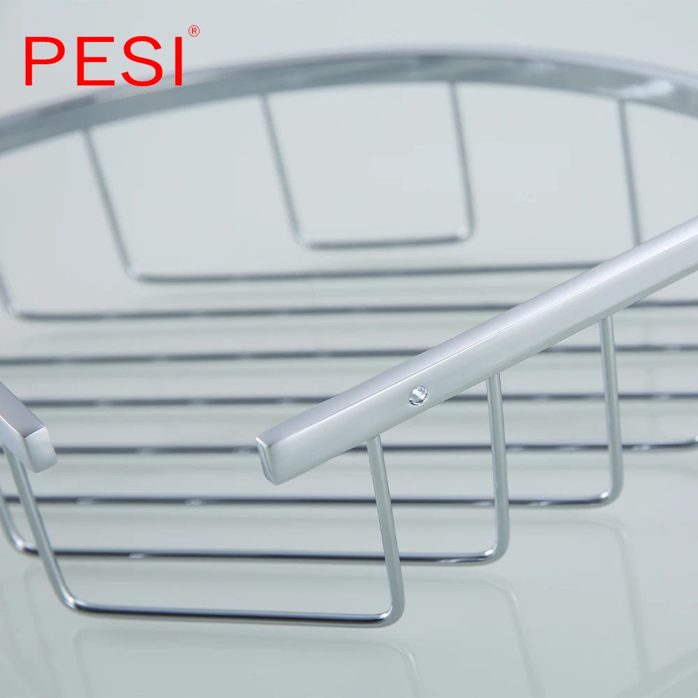 Bathroom Shelf Black Stainless Steel Single Bathroom Shelves Shower Storage Rack Wall Mounted Corner Basket Shampoo Shelf.