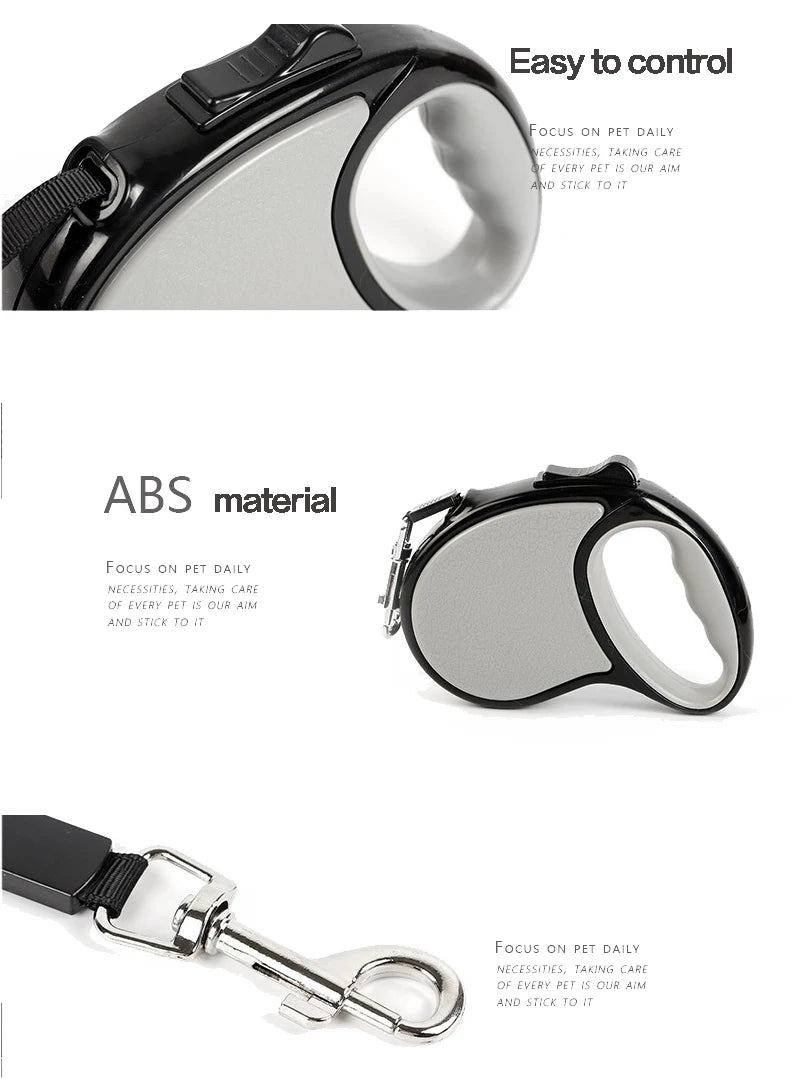 New Retractable Pet Dog Leash 3m 5m Automatic Durable Nylon Dog Lead Extending Puppy Walking Running Leads For Small Medium Dogs