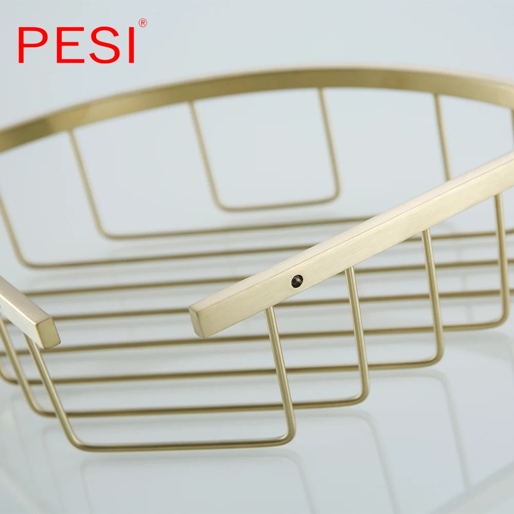 Bathroom Shelf Black Stainless Steel Single Bathroom Shelves Shower Storage Rack Wall Mounted Corner Basket Shampoo Shelf.