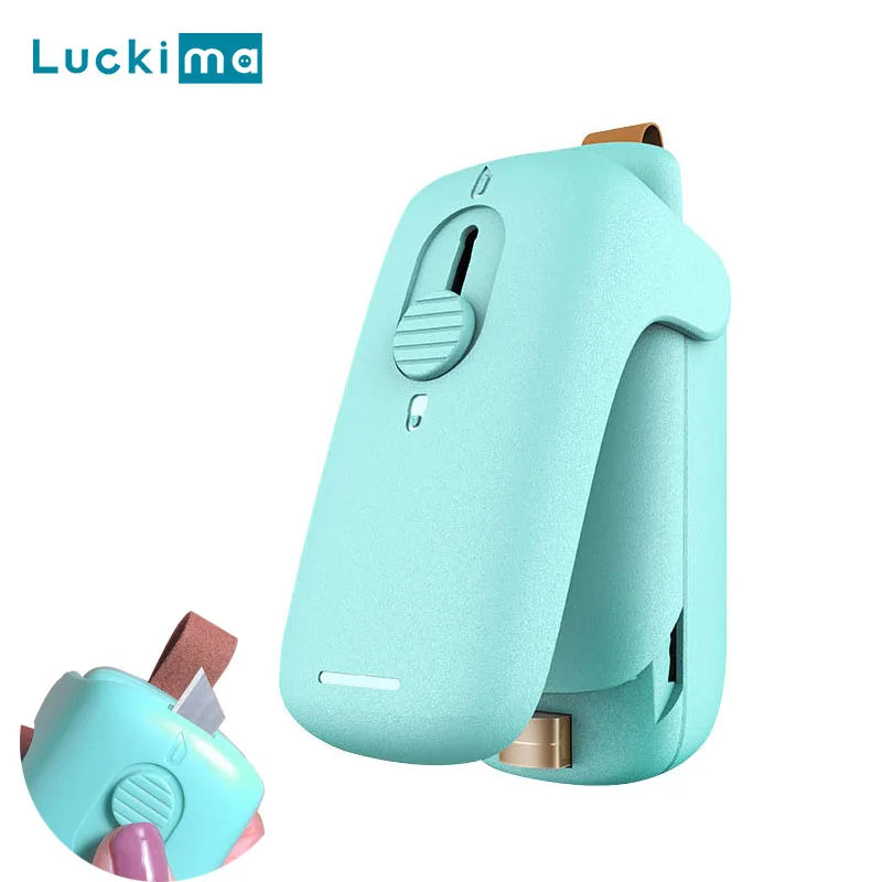 Portable Mini Food Bag Sealer USB Rechargeable Handheld Package Heat Sealing Machine Resealer for Snack Bag Storage Kitchen Tool