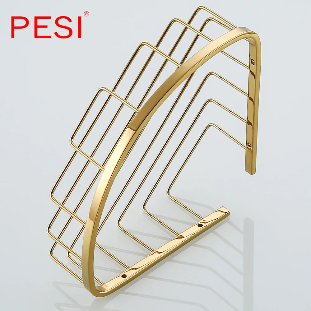 Bathroom Shelf Black Stainless Steel Single Bathroom Shelves Shower Storage Rack Wall Mounted Corner Basket Shampoo Shelf.