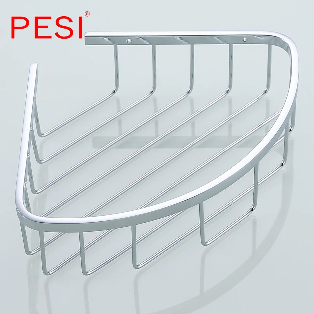 Bathroom Shelf Black Stainless Steel Single Bathroom Shelves Shower Storage Rack Wall Mounted Corner Basket Shampoo Shelf.