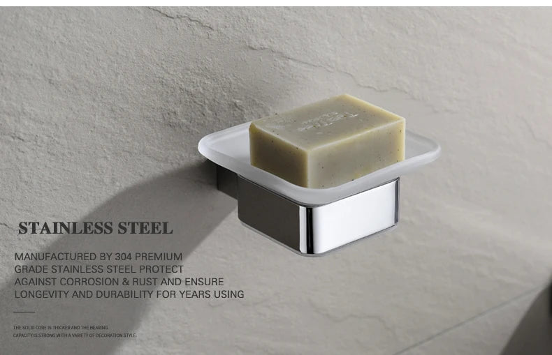 Stainless Steel Bathroom Accessories Wall Shelf Towel Bar Rack Rail Toilet Brush Roll Paper Holder Soap Dish Bathroom Hardware
