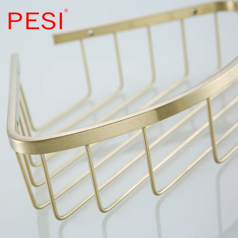 Bathroom Shelf Black Stainless Steel Single Bathroom Shelves Shower Storage Rack Wall Mounted Corner Basket Shampoo Shelf.