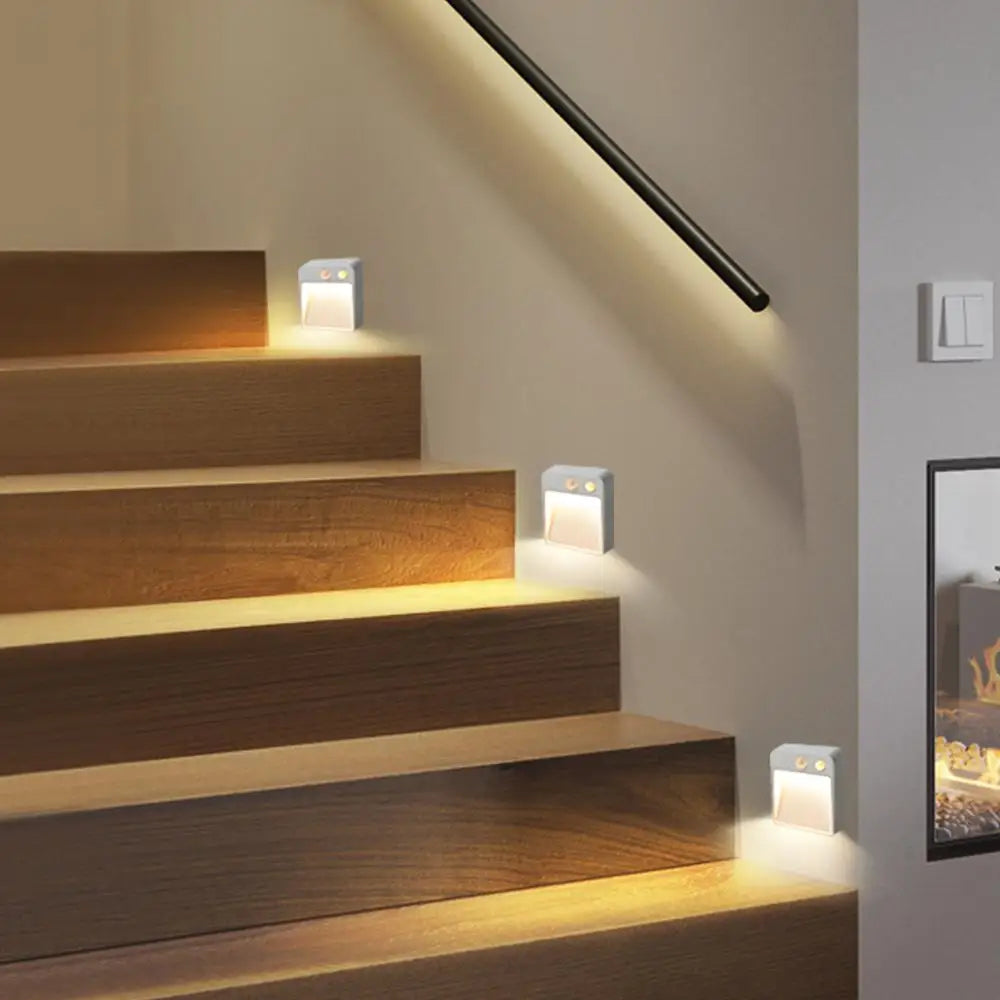 LED Sensor Night light Dual Induction PIR Infrared Motion Sensor lamp Magnetic Wireless Wall lamp Cabinet Stairs Step light