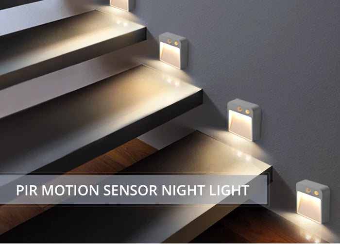 LED Sensor Night light Dual Induction PIR Infrared Motion Sensor lamp Magnetic Wireless Wall lamp Cabinet Stairs Step light