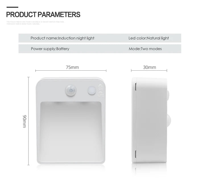 LED Sensor Night light Dual Induction PIR Infrared Motion Sensor lamp Magnetic Wireless Wall lamp Cabinet Stairs Step light