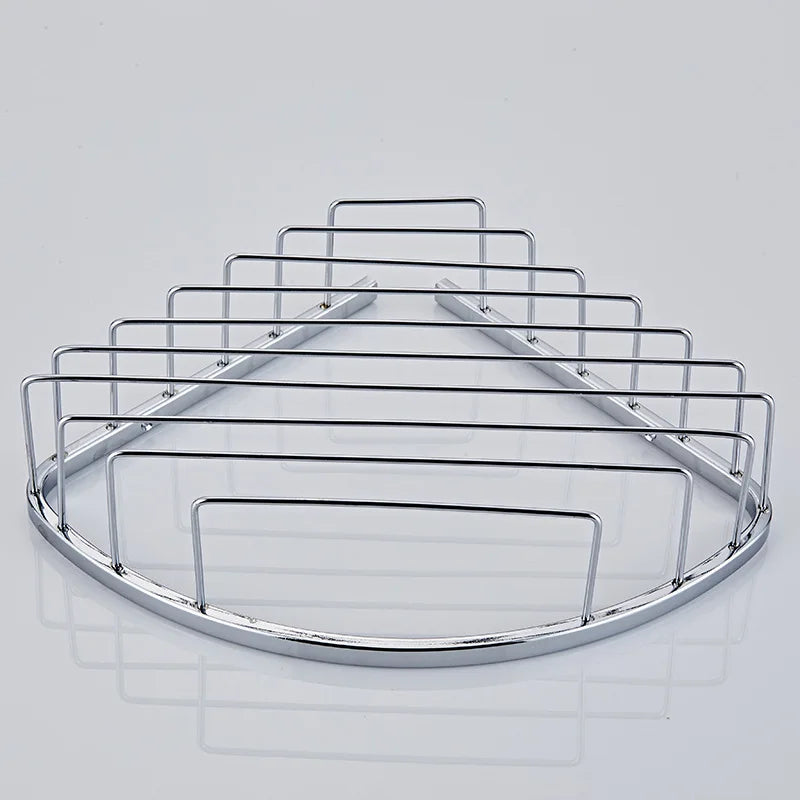 304 Stainless Steel Bathroom Shelf Triangle Shower Corner Basket 1-2 Layer Storage Rack for Shampoo Cosmetics Silver Organizer