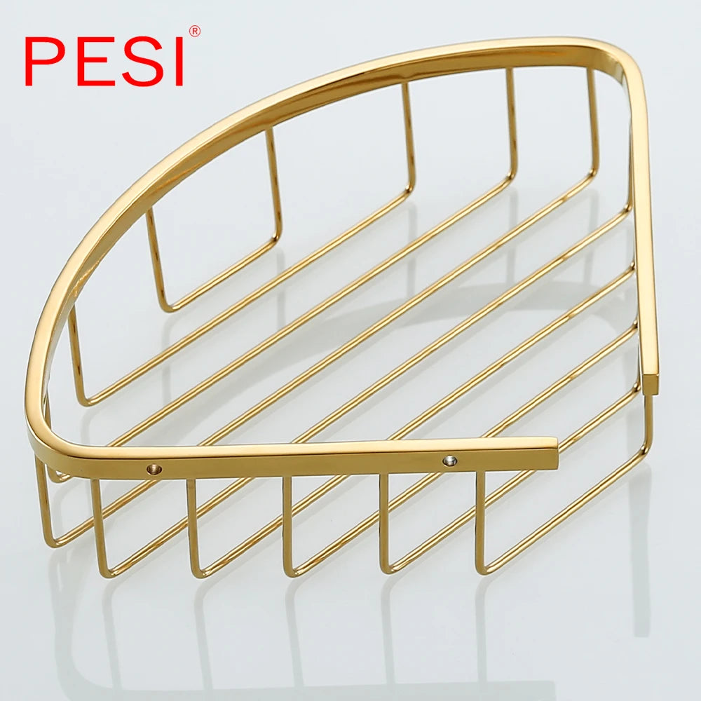 Bathroom Shelf Black Stainless Steel Single Bathroom Shelves Shower Storage Rack Wall Mounted Corner Basket Shampoo Shelf.