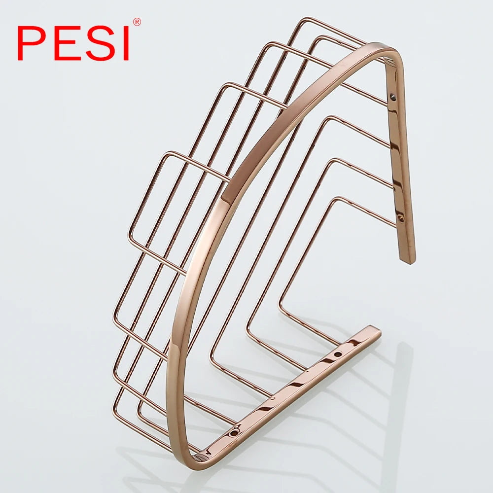 Bathroom Shelf Black Stainless Steel Single Bathroom Shelves Shower Storage Rack Wall Mounted Corner Basket Shampoo Shelf.
