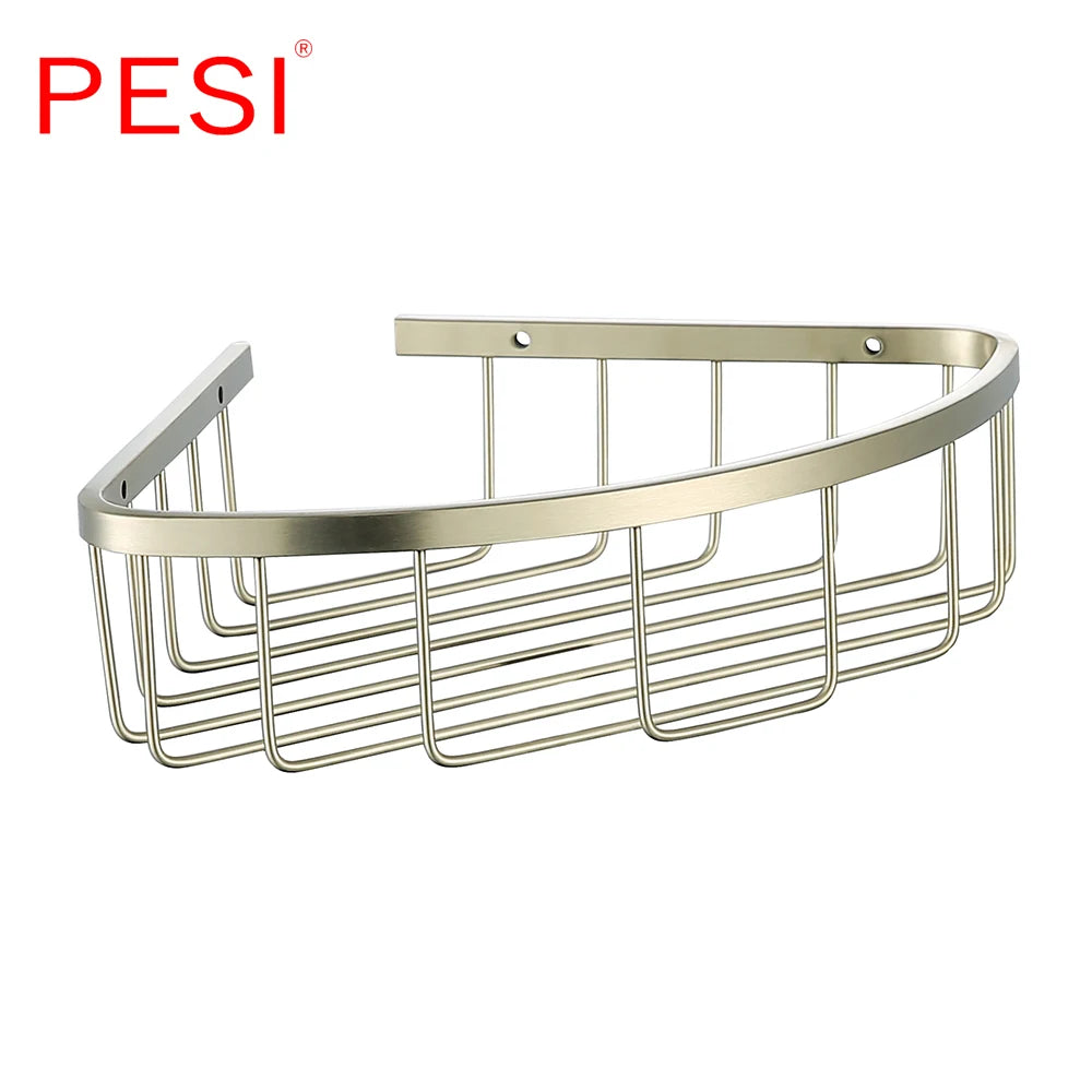 Bathroom Shelf Black Stainless Steel Single Bathroom Shelves Shower Storage Rack Wall Mounted Corner Basket Shampoo Shelf.