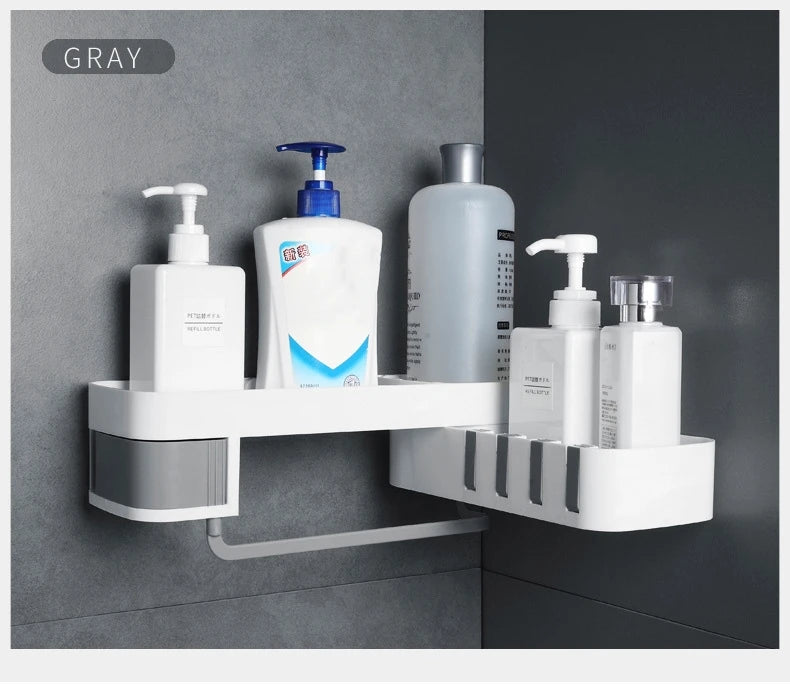 1 pcs Corner Shower Shelf Bathroom Shampoo Shower Shelf Holder Kitchen Storage Rack Organizer Wall Mounted Type baño 4полка для