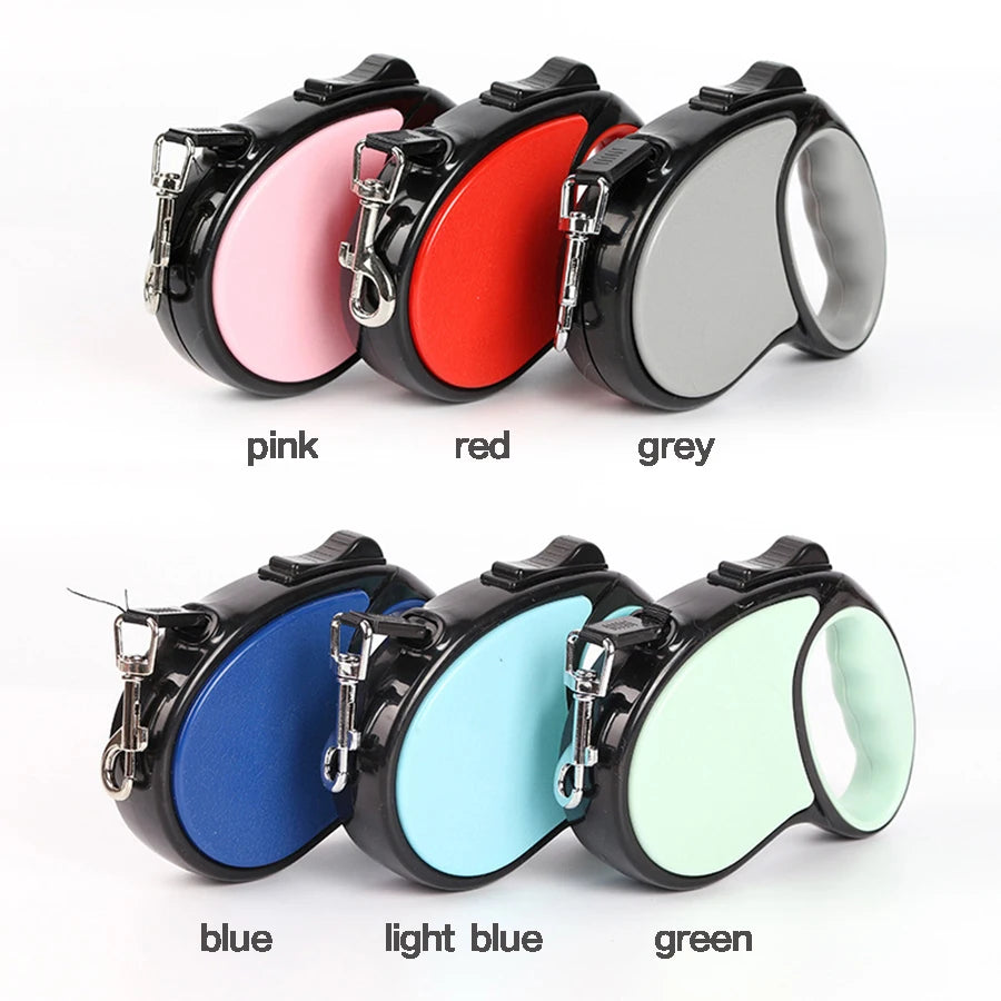 New Retractable Pet Dog Leash 3m 5m Automatic Durable Nylon Dog Lead Extending Puppy Walking Running Leads For Small Medium Dogs