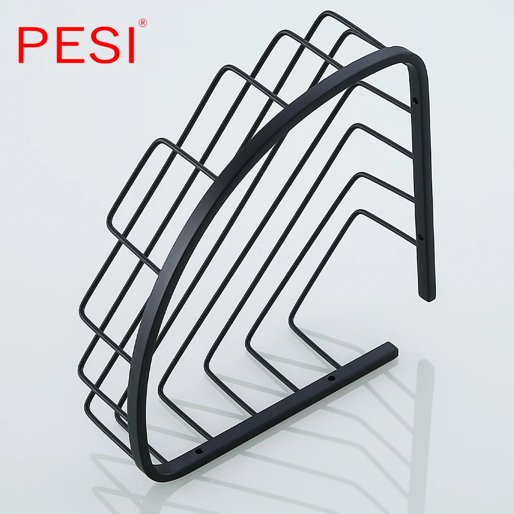 Bathroom Shelf Black Stainless Steel Single Bathroom Shelves Shower Storage Rack Wall Mounted Corner Basket Shampoo Shelf.