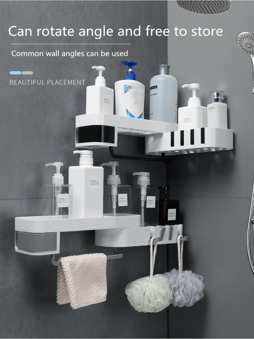 1 pcs Corner Shower Shelf Bathroom Shampoo Shower Shelf Holder Kitchen Storage Rack Organizer Wall Mounted Type baño 4полка для