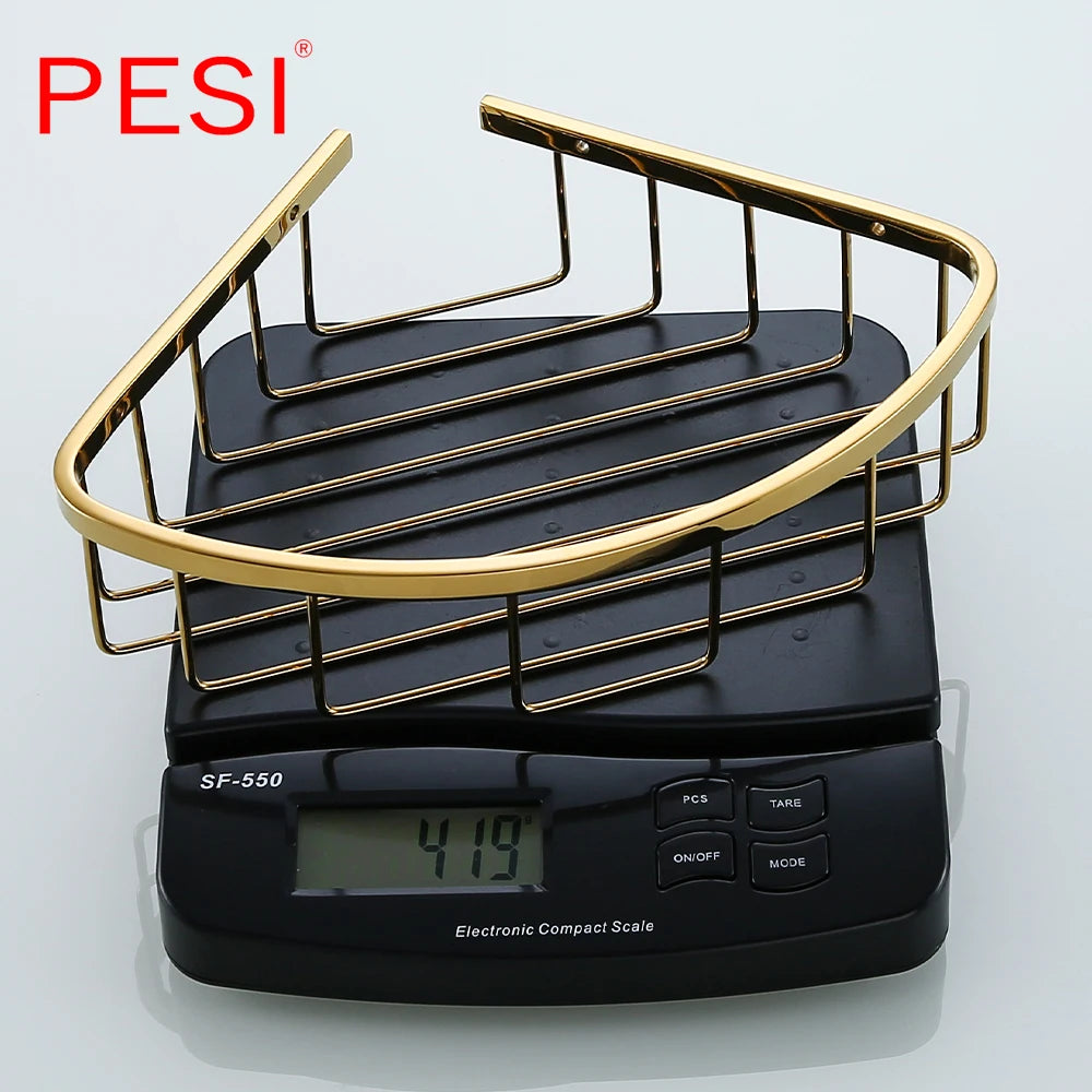 Bathroom Shelf Black Stainless Steel Single Bathroom Shelves Shower Storage Rack Wall Mounted Corner Basket Shampoo Shelf.