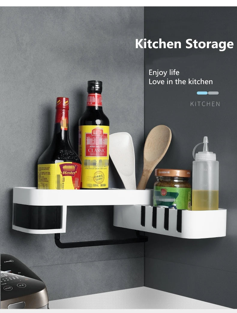 1 pcs Corner Shower Shelf Bathroom Shampoo Shower Shelf Holder Kitchen Storage Rack Organizer Wall Mounted Type baño 4полка для