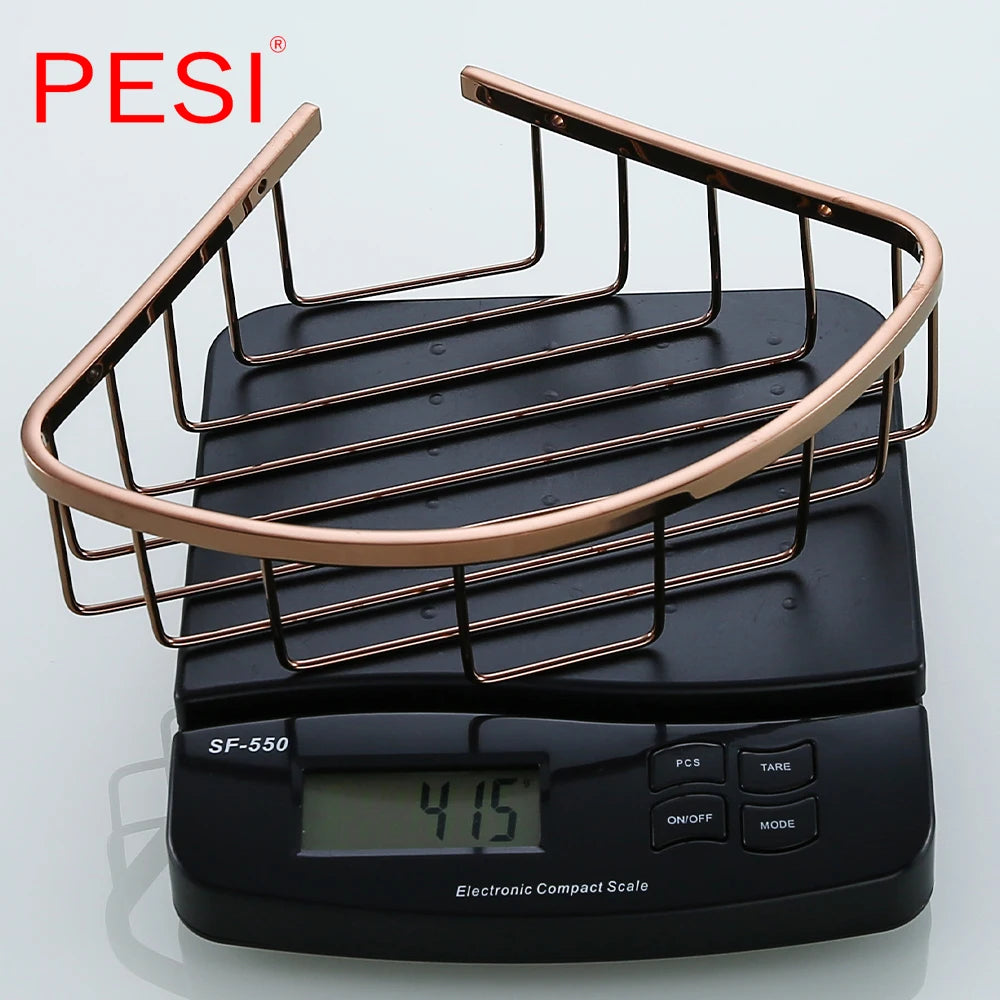 Bathroom Shelf Black Stainless Steel Single Bathroom Shelves Shower Storage Rack Wall Mounted Corner Basket Shampoo Shelf.