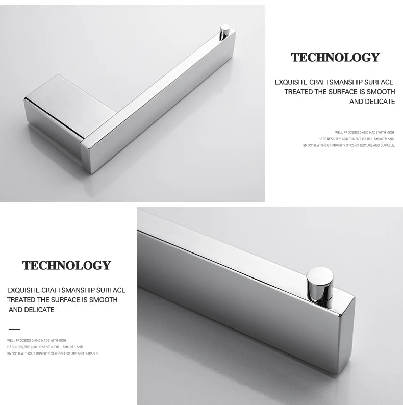 Stainless Steel Bathroom Accessories Wall Shelf Towel Bar Rack Rail Toilet Brush Roll Paper Holder Soap Dish Bathroom Hardware