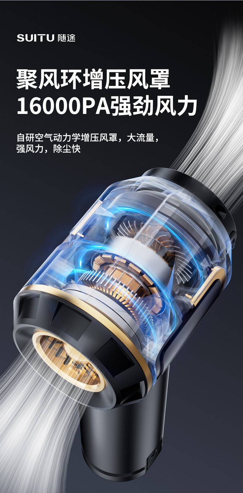 Mi Portable Car Vacuum Cleaner New 998000PA Mini Car Vacuum Cleaner Cordless Powerful for Home Handheld Blower for Car Clean