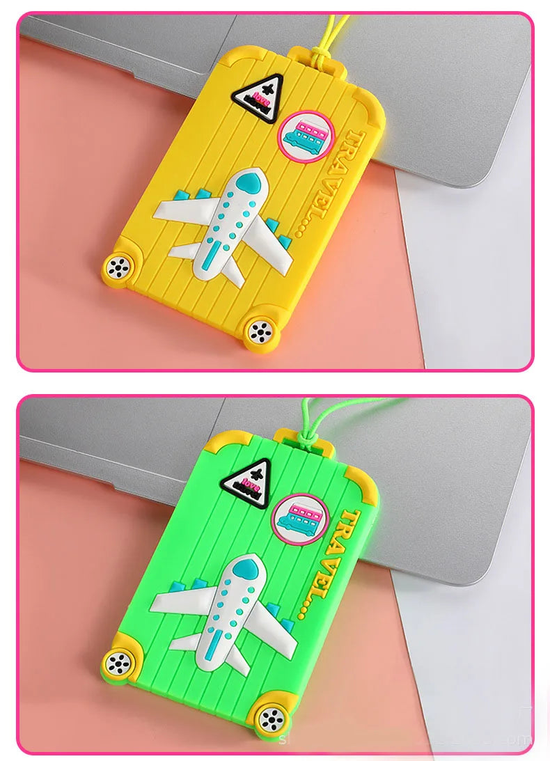 1pc Name ID Card Silicone Travel Luggage Tags Suitcase Travel Accessories Quickly Discover Luggage Tags Name Baggage Information