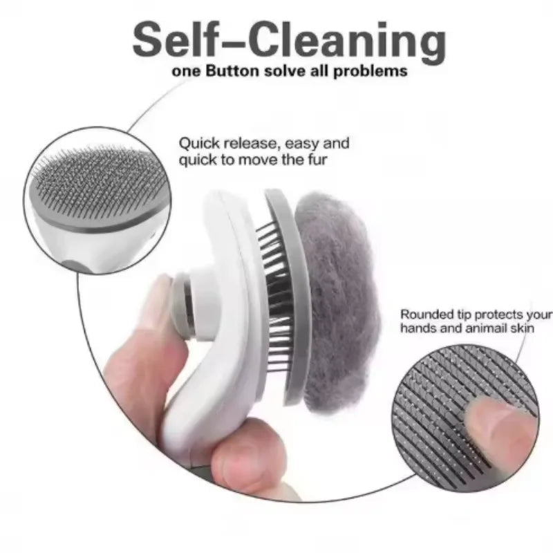 Pet Hair Remover Comb One Click Self Cleaning Brush for Dogs Cats Grooming Tool Effectively Remove Loose Floating Fur Shedding