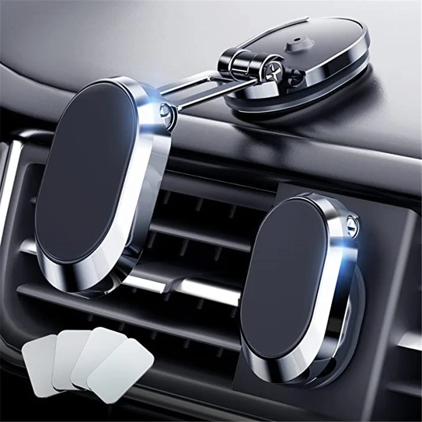 Magnetic Car Phone Holder 360° Rotate Magnet Smartphone Stand Support GPS Foldable Phone Bracket in Car Holder for IPhone Huawei
