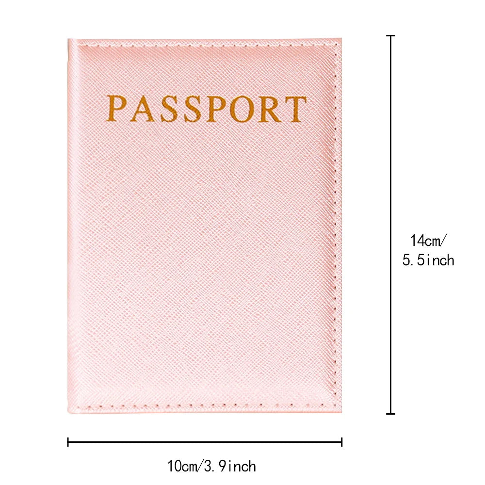 Passport Holder Pink Letter Series Air Plan Travel Accessories ID Cover Portable Bank Card Passport Business PU Wallet Holder