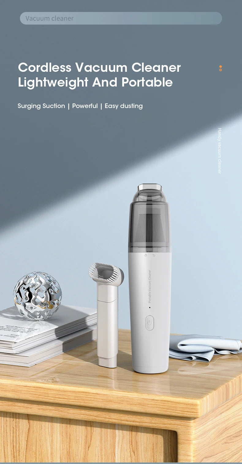 Portable Mini Handheld Vacuum Cleaner Wireless Cordless Car Vacuum Strong Suction 2 Gears Lightweight Rechargeable for Home Car