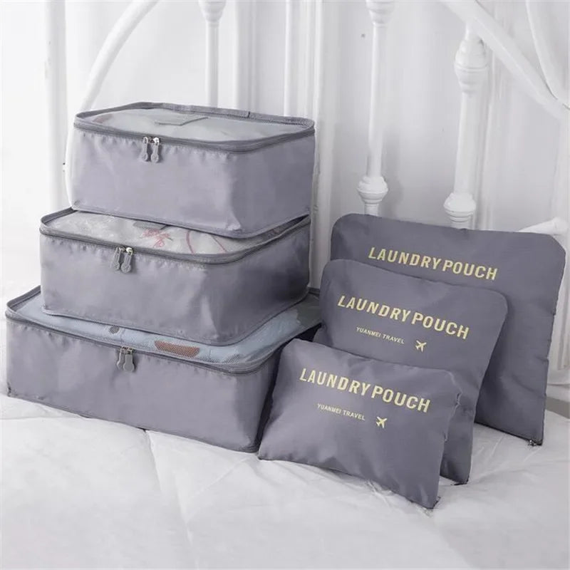 6 PCS Travel Storage Bag Multifunction Packing Cube Bag Travel Kit Set for Women Clothes Tidy Organizer Wardrobe Suitcase Pouch