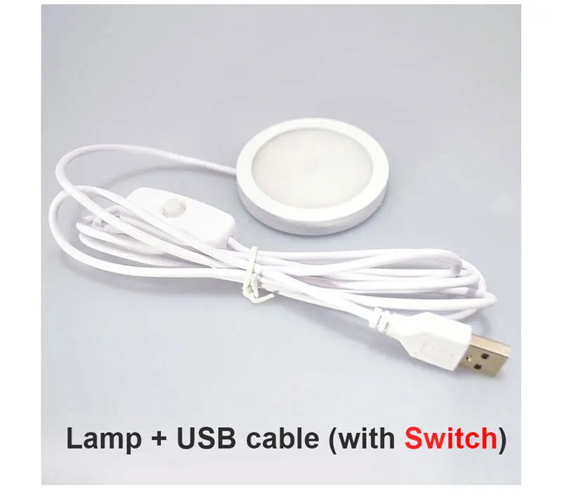 USB 5V LED Under Cabinet Light 5W 3W 7W Mini Spotlight Jewelry Display Showcase Wardrobe Surfaced Mounted Ceiling lamp downlight
