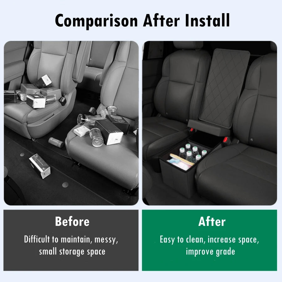 2nd Row Car Seat Organizer for 6-Seat Benz GLS 450 / VW ID.6 / Cadillac XT6 / Ford Explorer 2023 2024 Console Organizer Backseat