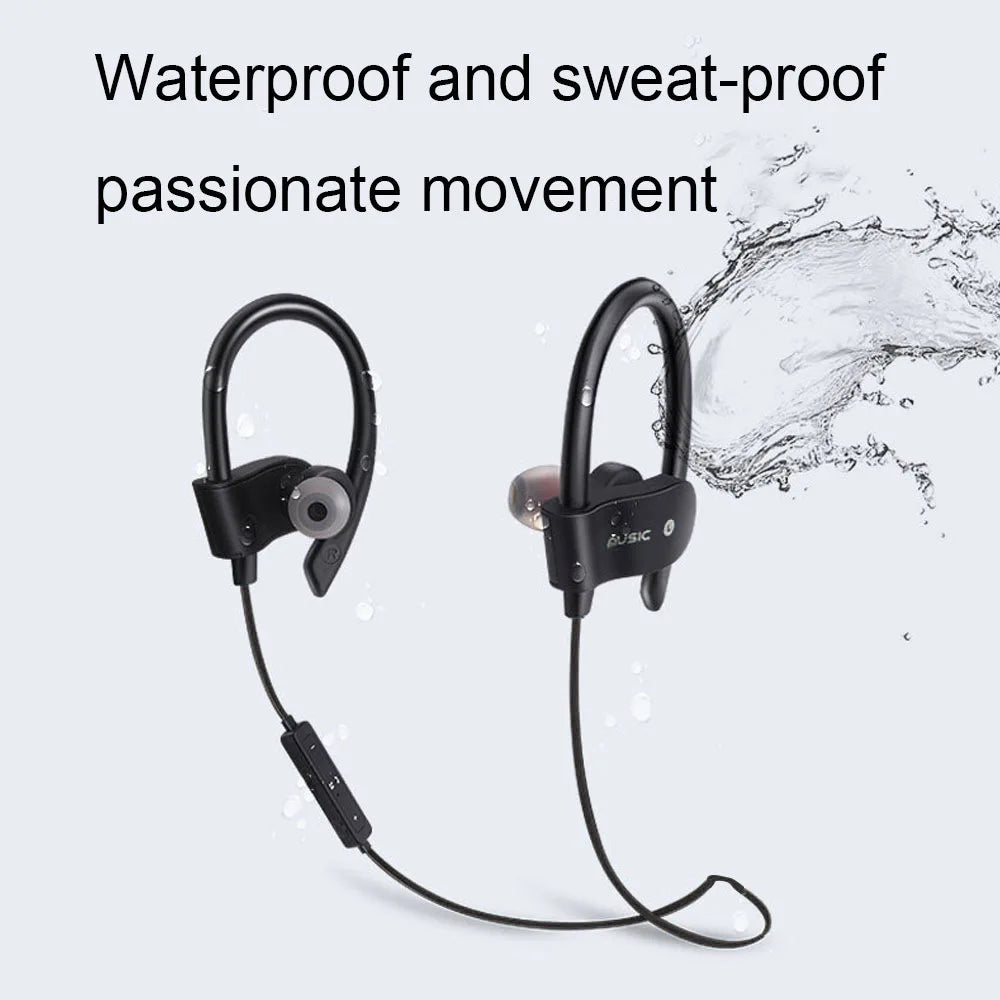 Bluetooth 4.1 Wireless Earphones Sports Music Headset Ear-Hook Waterproof Earbuds Neckband Headphone With Mic For iPhone Xiaomi