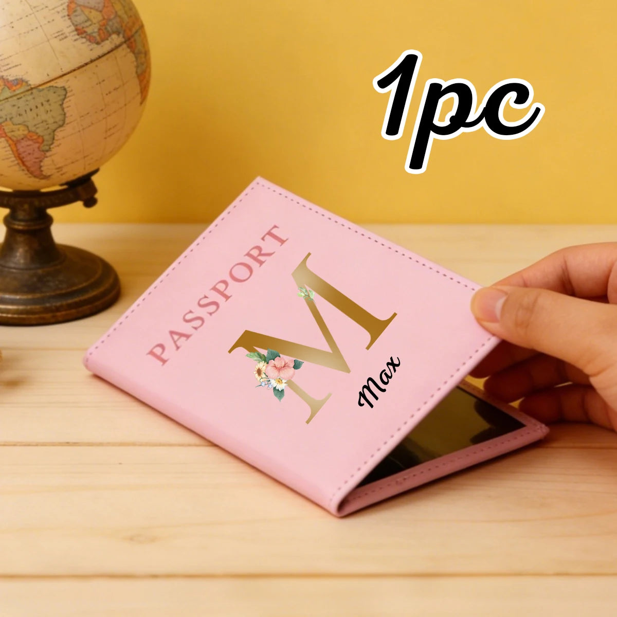Custom Name Passport Holder For Travel,Personalized Letter Leather Passport Holder,Portable,Vacation,Boyfriend,Girlfriend,