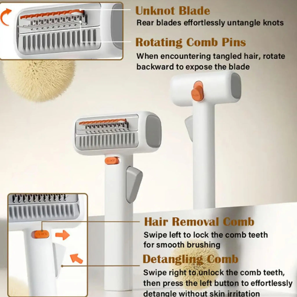 Professional Hair Remover Pet Grooming Comb, Dog Shedding Brush Self-Detangling for Cats Puppy Horse Doodle Bathing Washing