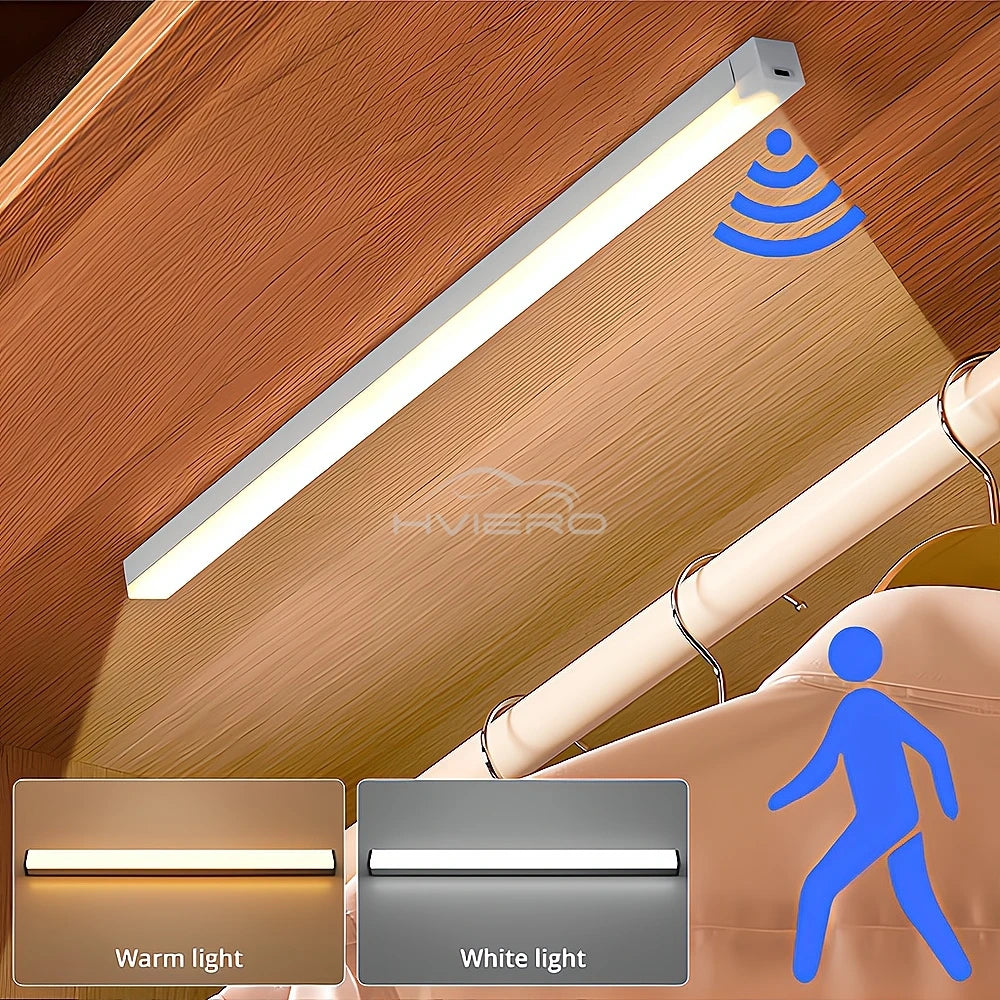 Motion Sensor LED Lamp Night Lights Wireless USB Rechargeable Magnetic For Kitchen Wardrobe Room Closet Aisle Tube Detector Bulb