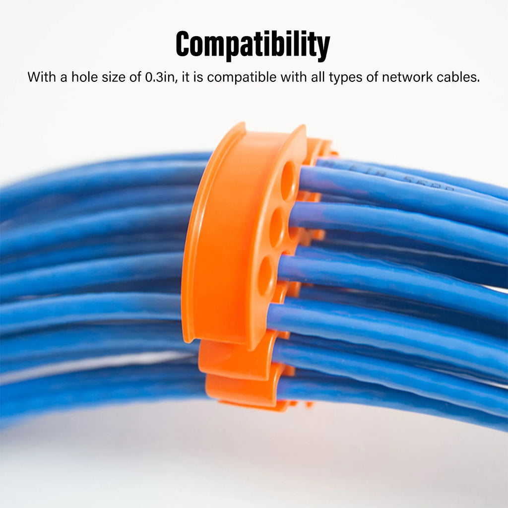 Network Cable Organizer Wire Comb 0.3in Hole Diameter Anti Entanglement Cable Management Organizing Tool for 30 Network Cables