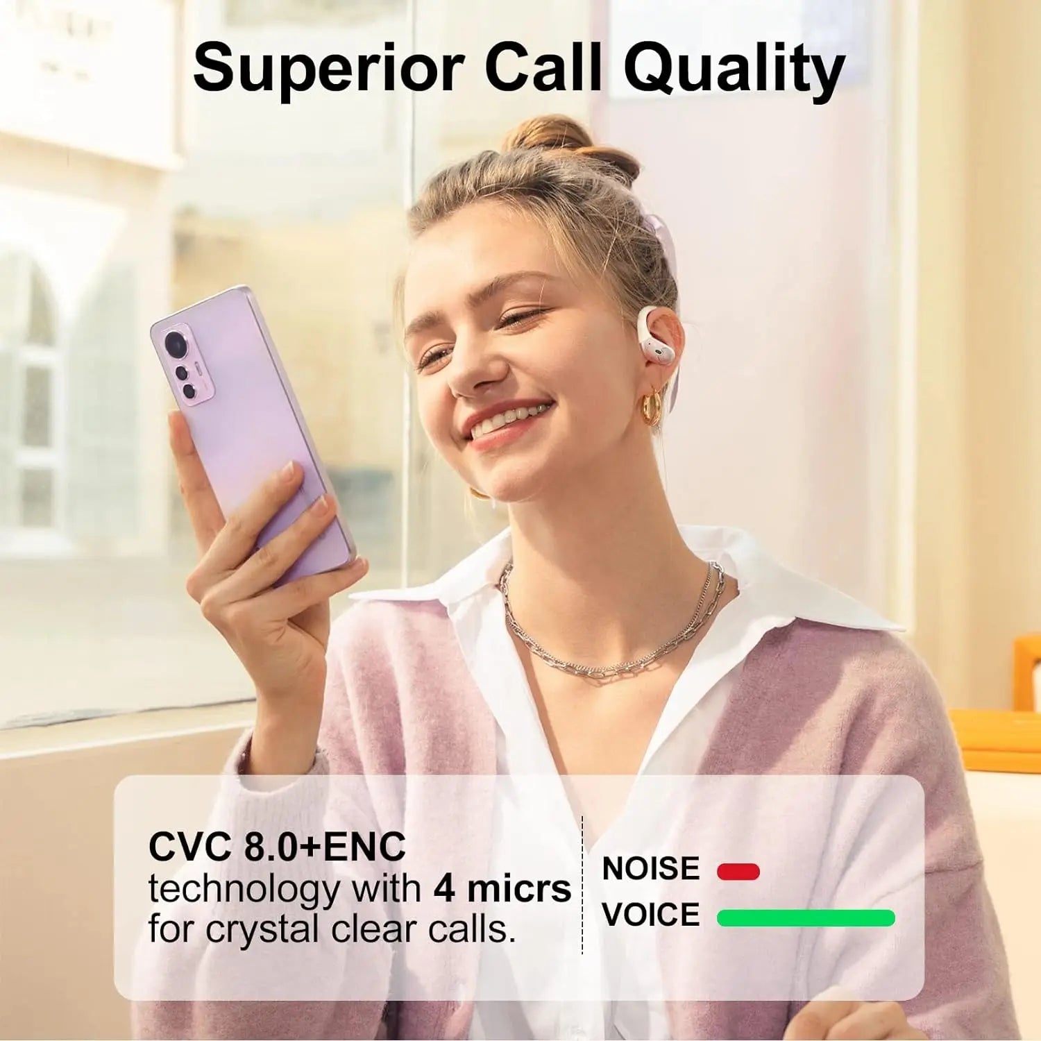 Wireless Earbuds, Bluetooth 5.4 Headphones Sport, Bluetooth Earbuds with ENC Noise Canceling Mic, Bass Stereo Wireless Earphone