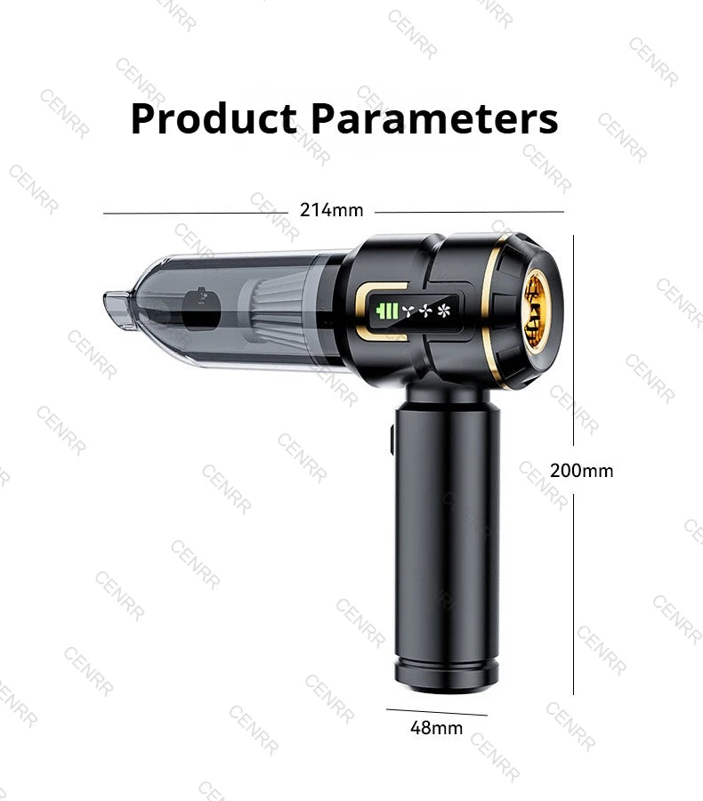 Mini Car Vacuum Cleaner Strong Scution Cordless 998000PA Powerful Wireless Car Cleaner HandHeld Portable Vacuum Cleaner for Car