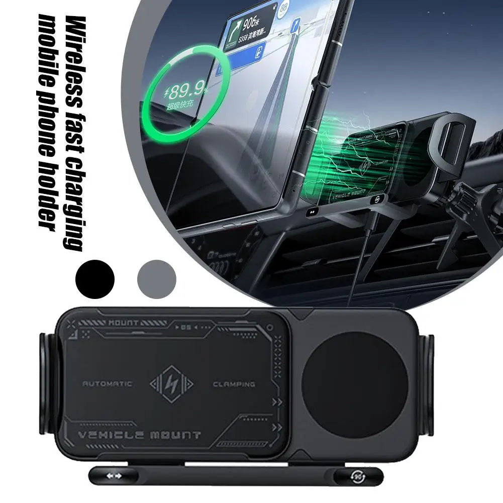 High Intelligent Mobile Phone/Pad Holder, Magnetic Phone Holder for Car, 2 in 1 Auto Rotating Phone Holder, Wireless Car Charger